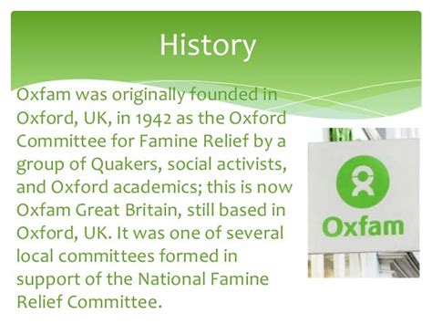 what is oxfam charity|Our history .